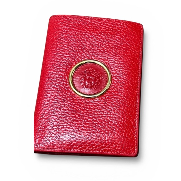Auth Versace Elegant Red Leather Wallet Set key holder and wallet - Picture 9 of 9